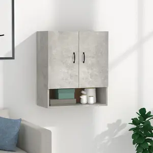 Berkfield Wall Cabinet Concrete Grey 60x31x70 cm Engineered Wood