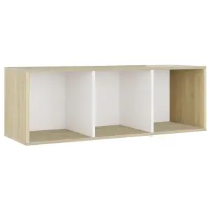 Berkfield 3 Piece TV Cabinet Set White and Sonoma Oak Engineered Wood