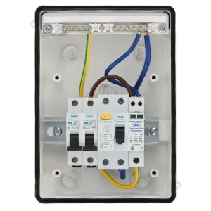 BG Electric Vehicle Consumer Unit Kit 5 Module White 40A Type A RCD, 40A B Curve MCB, Type 2 SPD