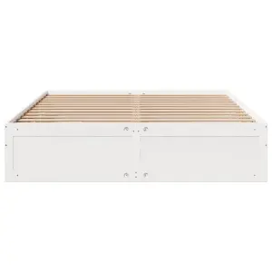 Berkfield Bed Frame without Mattress with Drawers White 180x200 cm Super King Solid Wood Pine