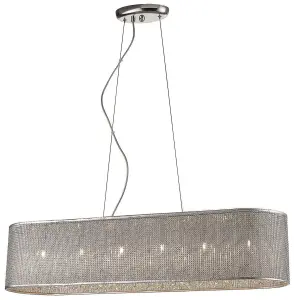 Luminosa Spring 6 Light Ceiling Pendant Silver, G9