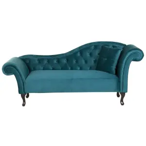 Right Hand Chaise Lounge Velvet Teal LATTES