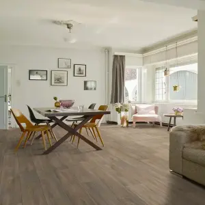 Brown Modern Wood Effect Anti-Slip Vinyl Flooring for Home, Shops, Offices, 2.0mm Thick Vinyl Sheet-6m(19'8") X 2m(6'6")-12m²