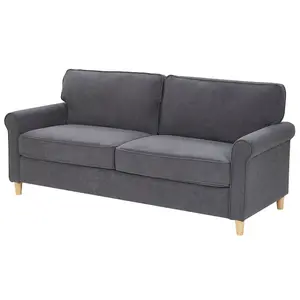 3 Seater Velvet Sofa Grey RONNEBY