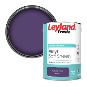 Leyland Trade Vinyl Soft Sheen Walls & Ceilings Emulsion Paint Perfectly Purple (PPG1176-7) - 5L