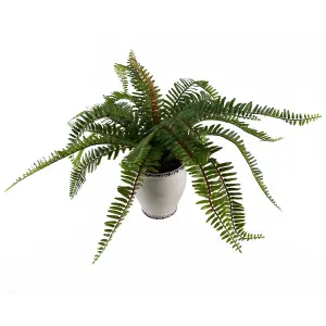 40cm Artificial Fern Bush in Decorative Planter