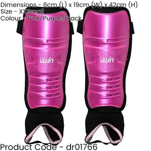 XXS Hockey Shinguards & Ankle Protectors - PINK/BLACK - High Impact Lightweight