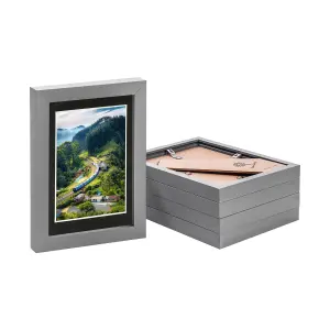 Nicola Spring Photo Frame with 4" x 6" Mount - 5" x 7" -  Black Mount - Pack of 5