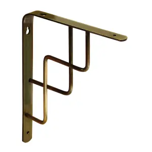 Shelf Depot Brushed Brass Step Shelf Bracket (H)180mm (D)230mm, Pack of 4