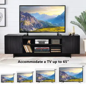 Costway TV Stand for TV up to 65" Media Console Cabinet Entertainment Center w/ 2 Doors