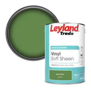 Leyland Trade Vinyl Soft Sheen Walls & Ceilings Emulsion Paint May Green (RAL 6017) - 5L