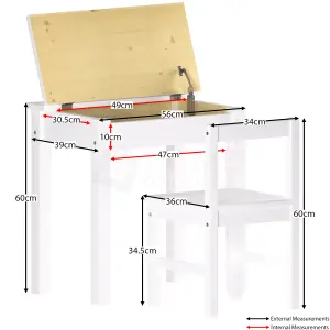 Junior Vida Aries White Solid Pine Desk & Chair 2 Piece Set Children Kids Furniture