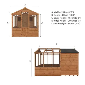 Mercia 10x6 Apex Greenhouse combi shed - Assembly required