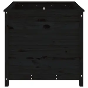 Berkfield Garden Planter Black 82.5x82.5x78 cm Solid Wood Pine