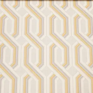 Arthouse Intertwine Geometric Ochre Grey Trellis Textured Vinyl Wallpaper