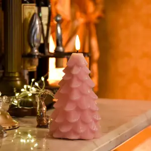 Candlelight Christmas tree Medium Pink LED Candle