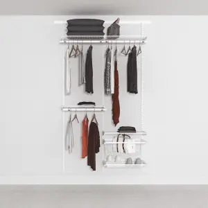 Open Wardrobe System with Shoe Storage & Basket 124cm (W) Pull Out Shoe Rack