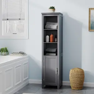 Freestanding Bathroom Tall Cabinet with Magnetic Door 161.5cm H x 40cm W x 30cm D