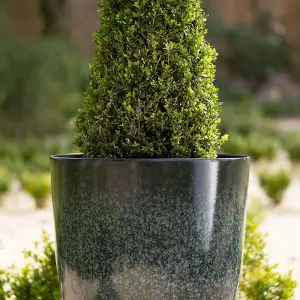 Primrose Tall Round Outdoor Patio Planter in Dark Green 53cm