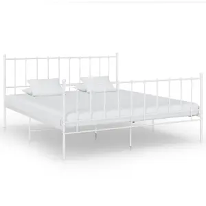 Berkfield Bed Frame White Metal 140x200 cm