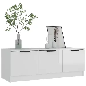 vidaXL TV Cabinet High Gloss White 102x35x36.5 cm Engineered Wood