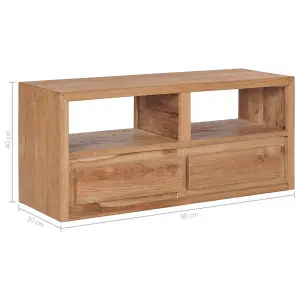 Berkfield TV Cabinet 90x30x40 cm Solid Teak Wood