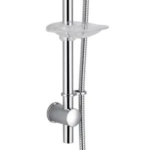 Nes Home Shower Handset and Adjustable Slider Riser Rail Kit with Bath Shower Mixer Tap