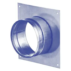 Blauberg UK Metal Spigot Plate - 200mm, 8-inch Duct Connector, Durable Metal Ducting Accessory for Efficient Airflow