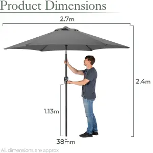 2.7m Crank and Tilt Parasol - Grey