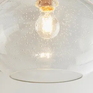 Anson Lighting Hansford easyfit pendant in clear bubble glass (shade only)