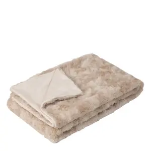 icon Luxury Faux Fur Throw Blanket Natural