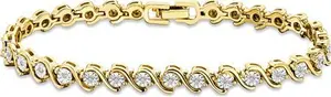 0.19Ct Diamond And 18K Gold Vermeil Twist Bracelet