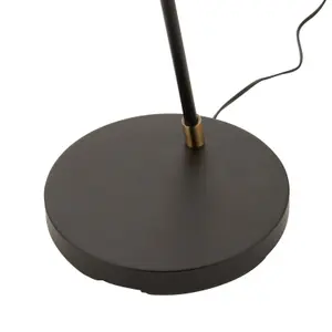 Rebel Curved Matt Black Bronze effect Floor light