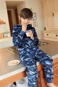 Boys Next Blue Camouflage Fleece All-In-One (3-16Yrs) - Blue Camouflage