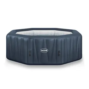 Wave Aegean, 6-Person Inflatable Hot Tub, Integrated Heater, Navy