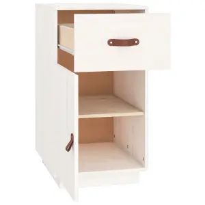 Berkfield Desk Cabinet White 40x50x75 cm Solid Wood Pine