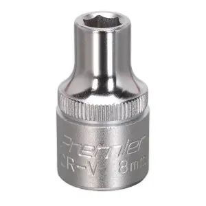 Sealey WallDrive Socket Tool 8mm 1/2" Square Drive Chrome Vanadium Steel S1208