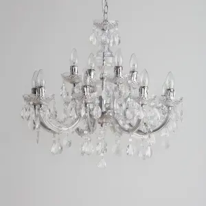 Litecraft Marie Therese Chrome 12 Light Chandelier