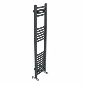 Right Radiators 1200x300 mm Curved Heated Towel Rail Radiator Bathroom Ladder Warmer Anthracite