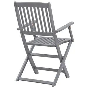 vidaXL Folding Outdoor Chairs 2 pcs Solid Acacia Wood