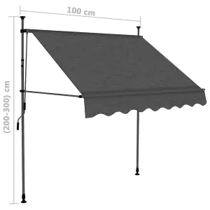 Berkfield Manual Retractable Awning with LED 100 cm Anthracite