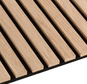 Acupanel Contemporary Natural Oak Slat Acoustic Wood Slat Wall Panel 240cm x 60cm (Grey Felt)