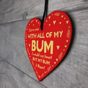 Red Ocean Funny Gift For Valentines Anniversary Wood Heart Valentines Gift Boyfriend Husband