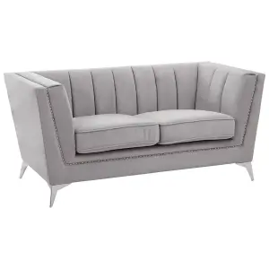 Interiors by Premier Hansa Two Seat Grey Velvet Sofa