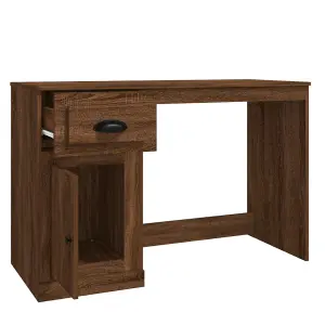 Berkfield Desk with Drawer Brown Oak 115x50x75 cm Engineered Wood