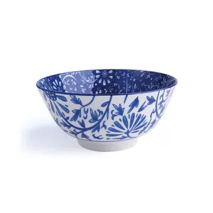 Excelsa set of 6 bowls Oriented porcellana 16xH7x16 cm blue and white (Set of 6)