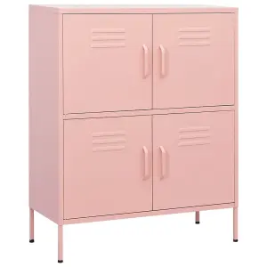 Berkfield Storage Cabinet Pink 80x35x101.5 cm Steel