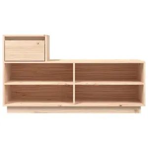 Berkfield Shoe Cabinet 110x34x61 cm Solid Wood Pine