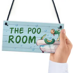 Funny Toilet Sign THE POO ROOM Rude Bathroom Sign Nautical Theme Decor