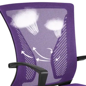 Yaheetech Mid-back Mesh Office Chair Computer Chair - Purple